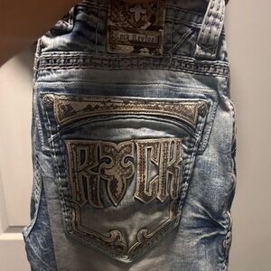 Rock Revival Light Blue Distressed Jeans